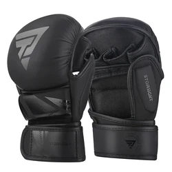 Guantes de boxeo MMA profesionales, guantes de boxeo de cuero PU, artes marciales de lucha MMA, guantes de entrenamiento de Karate, Muay Thai, hombres