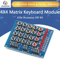 4X4 Matrix Keyboard For Arduino Array Module 16 Key Push Buttons Tastatur Switch Keypad Panel 4*4 Tasten 8LEDs Accessory DIY Kit