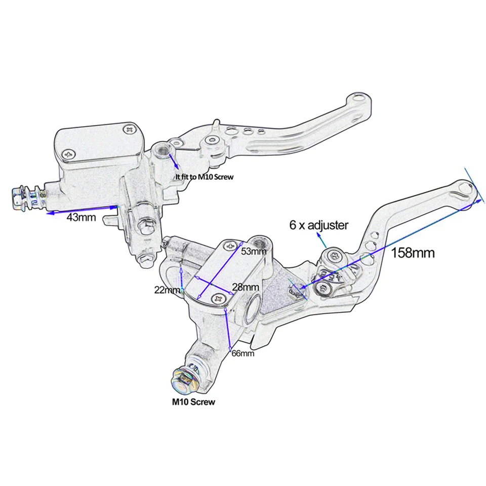 22mm motocykl pompa hamulcowa dźwignia hamulca hydrauliczna pompa sprzęgła dla Honda Yamaha Kawasaki Suzuki Motocross Vespa Dirt pitbike