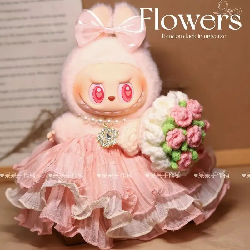 

Одежда для кукол, подходящая одежда для кукол Labubu V1v2v3, великолепный комплект свадебного платья для невесты, аксессуары для кукол, креативный дизайн Kawaii