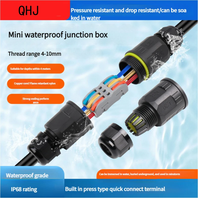 

1PC IP68 Waterproof Quick - Connect Wire Connector for LED Lamps 2/3 Pin Solderless & Rainproof Terminal Ideal for Outdoor