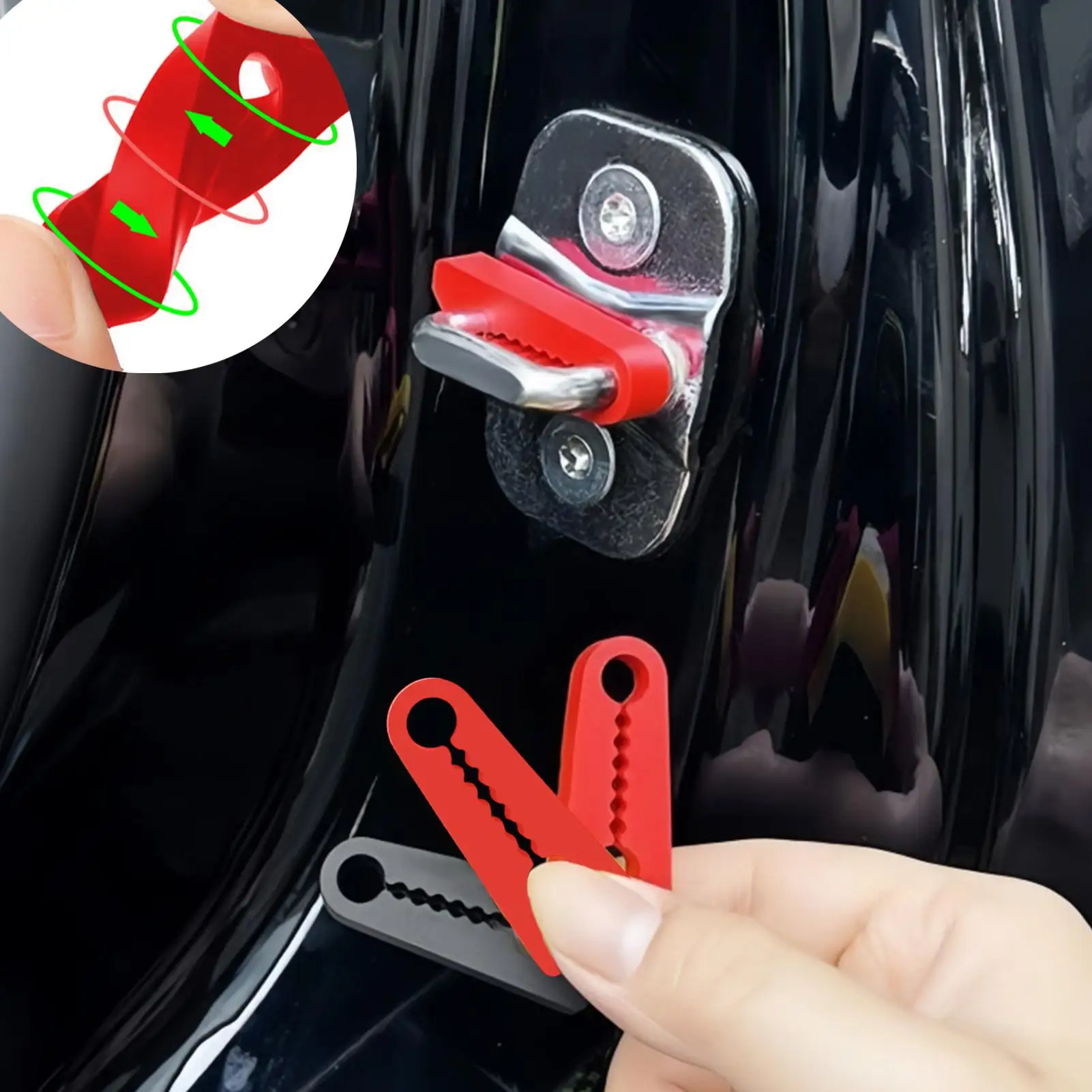 4 قطعة قفل باب السيارة العالمي غطاء سيليكون باب السيارة امتصاص الصدمات وسادة الباب إغلاق الحد من الضوضاء المضادة للتصادم غطاء