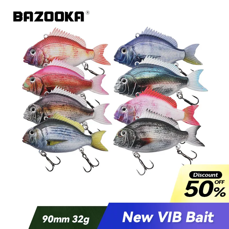 

12.5g/25g/32g Bazooka Fishing Lure Swimbait Carp Pike Baits Slow Jig VIB Hard Jigging Fast Sinking Trolling Winter Lead Bass