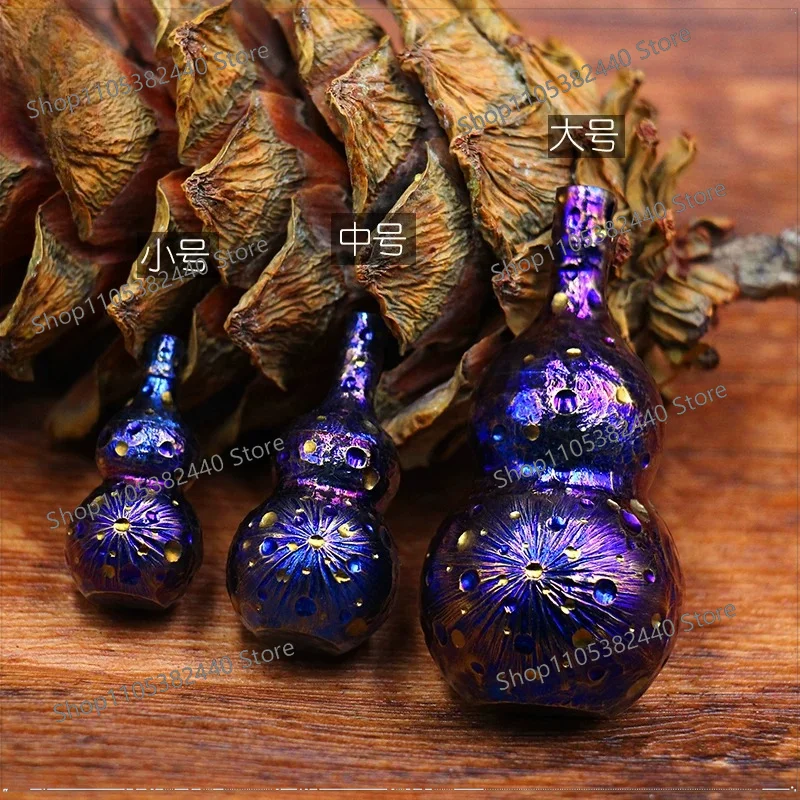 Limited Edition Pure Titanium Gourd Keychain, Mini Pill Box Storage Pendant, Lucky Charm Car Hanging Accessory