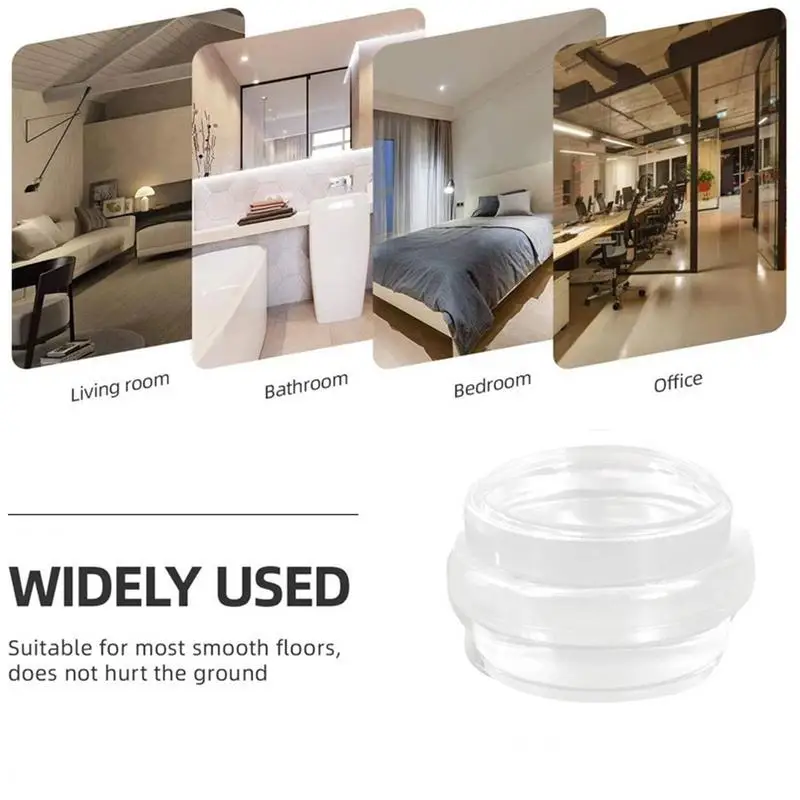 No Punching Cylindrical Door Stop Transparent Acrylic Round Anti-Collision Silent Flooring Door Protect Walls Furniture Cushion