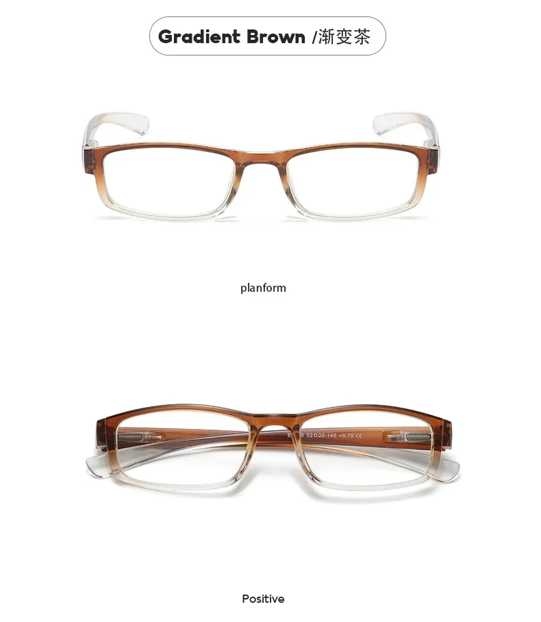 1,0 ~ 4,0 Farbverlaufs-Lesebrillengestell, Anti-Blaulicht-Brille, bequeme und leichte Lesebrille und Zubehör – Detail 18