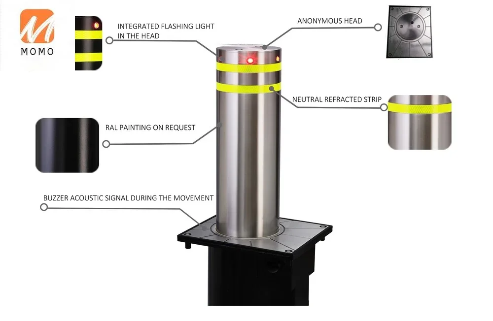 Road Barrier Led Hydraulic Bollard Parking Security System