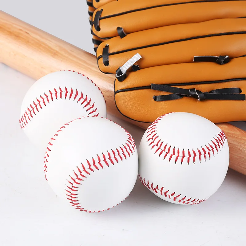 1/3pcs Handmade Baseball Nine Inch Game Training PVC Baseball Rubber Inner Soft Baseball Solid Foam Bouncy Ball Group Athletics