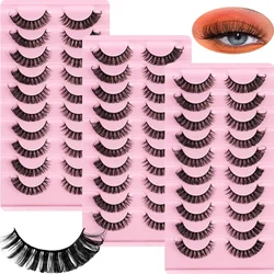 30Pairs/3pack Lashes DD Curl Russian Lashes 3D Fake Eyelashes Reusable Fluffy Russian  Eyelash Extension