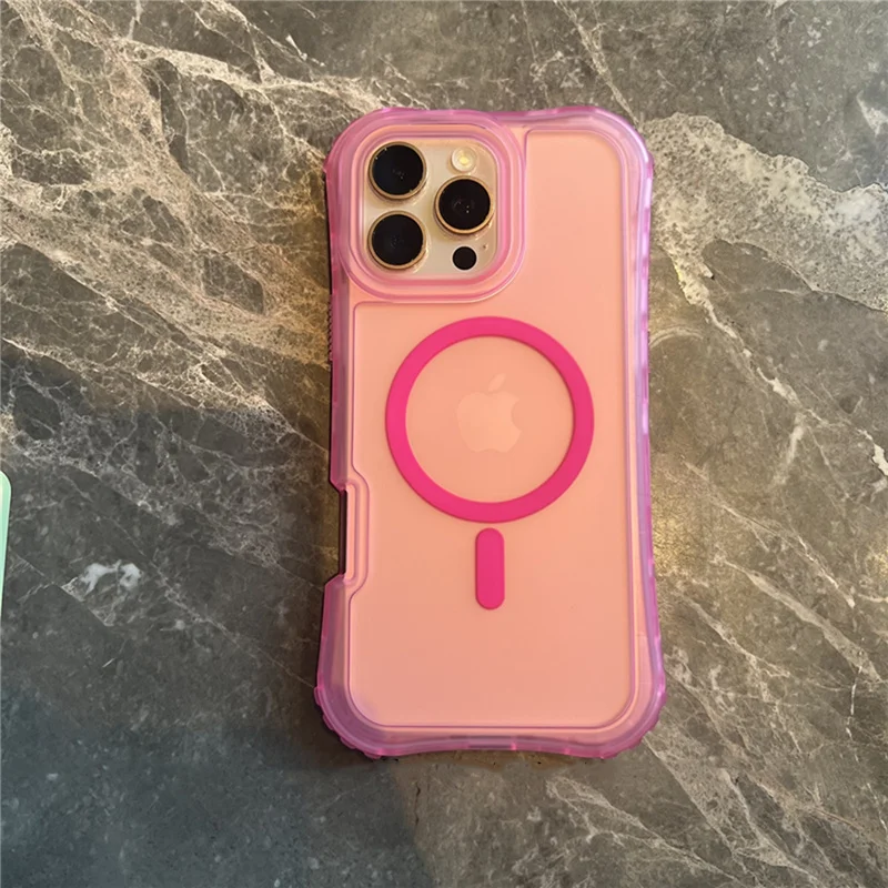 Gosco 3 em 1 pc + silicone à prova de choque magnético magsafe caso duro para iphone 16 15 14 13 15pro max carga sem fio armadura capa