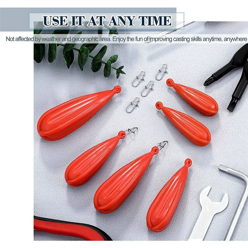 Fishing Practice Plug Fishing Casting Plug Baitcasting Rubber Practice Plug Suitable for Improving Casting Skill,6Pcs