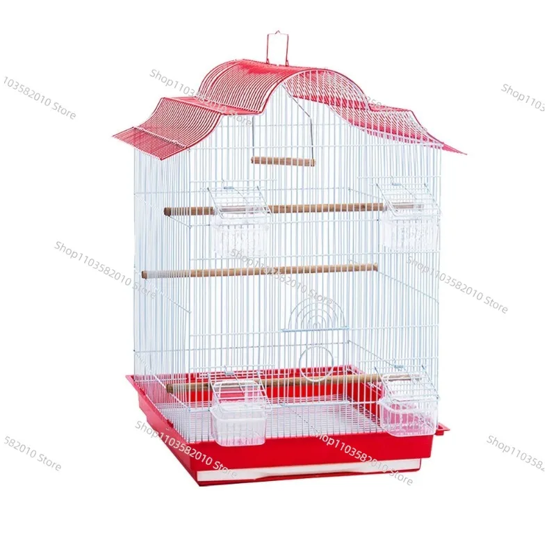 Large Breeding Bird Cage, Heavy Duty Metal Parrot Aviary, Walk-in Poultry Chicken Coop House