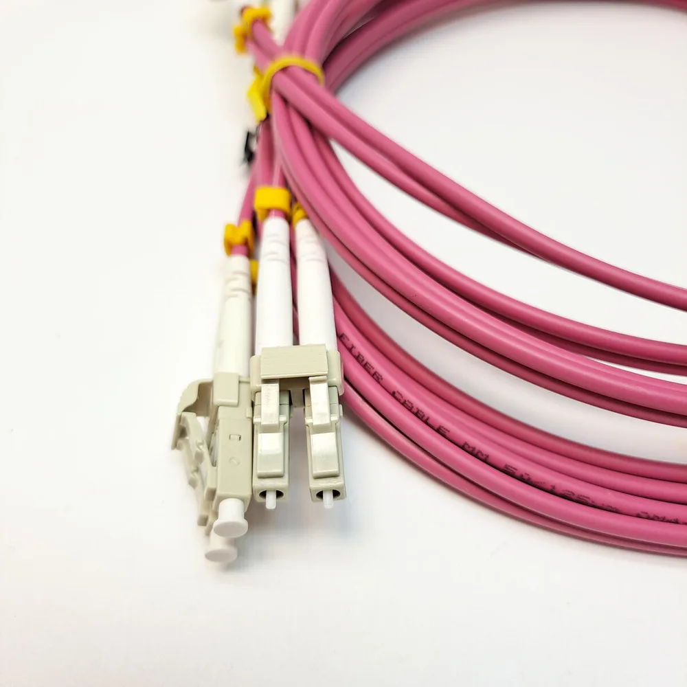 10pcs/lot LC-LC Multi-Mode OM3 OM4 Fiber Cable 2.0/3.0mm Multimode Duplex LC-UPC Fiber Optical Jumper Patch Cord 1M/2M/3M/5M