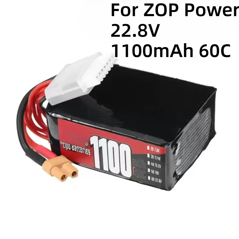 For ZOP Power 22.8V 1100mAh 60C High Rate Drone Model Aircraft Battery