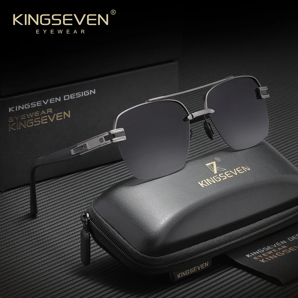 

KINGSEVEN Trendy Sunglasses Men Polarized UV400 Protective Glasses Women Anti-glare Driving Square Large Eyewear Half Frames