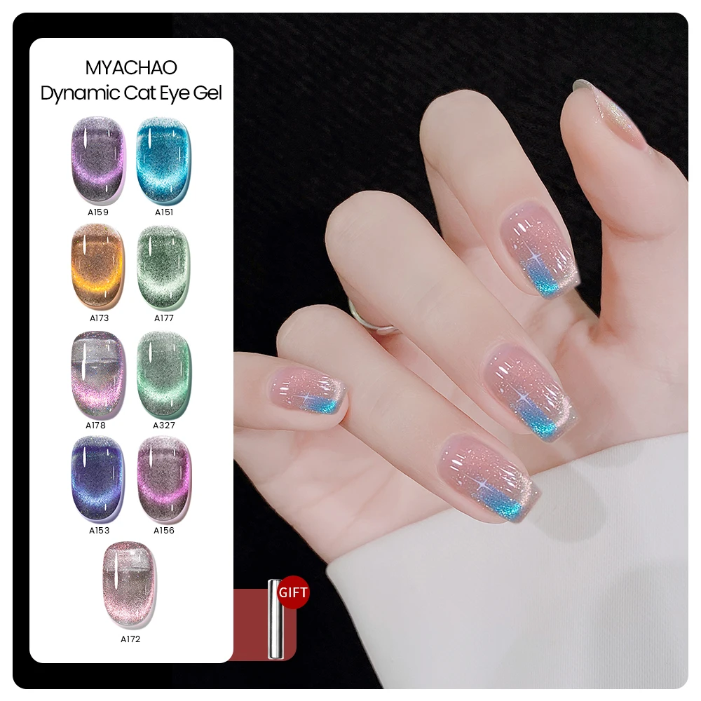 MAYCHAO 9D Laser Cat Magnetic Gel Nail Polish 7ml Diamond Glitter Cat Eye Gel Soak Off UV LED Nail Varnish UV Gel Need Nude Base