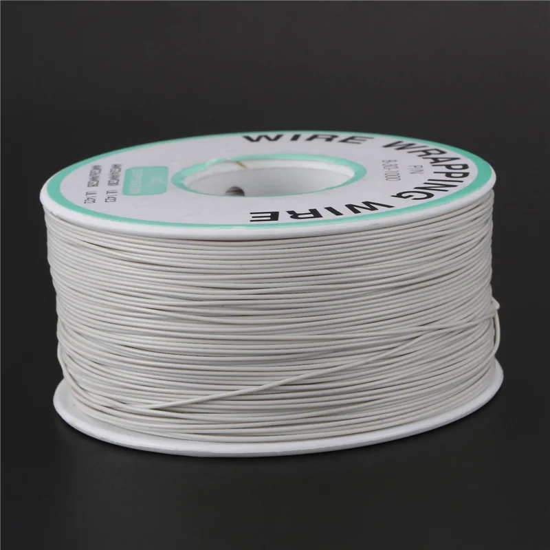 2 uds 305M recubierto de PVC blanco alambre de cobre estañado envoltura de cables 30AWG rollo de cables-[A04I]