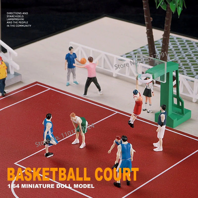 1/64 Scale Basketball Player Character Figure Model Resin Miniatures Diorama Display Figurine Scene Shooting Model