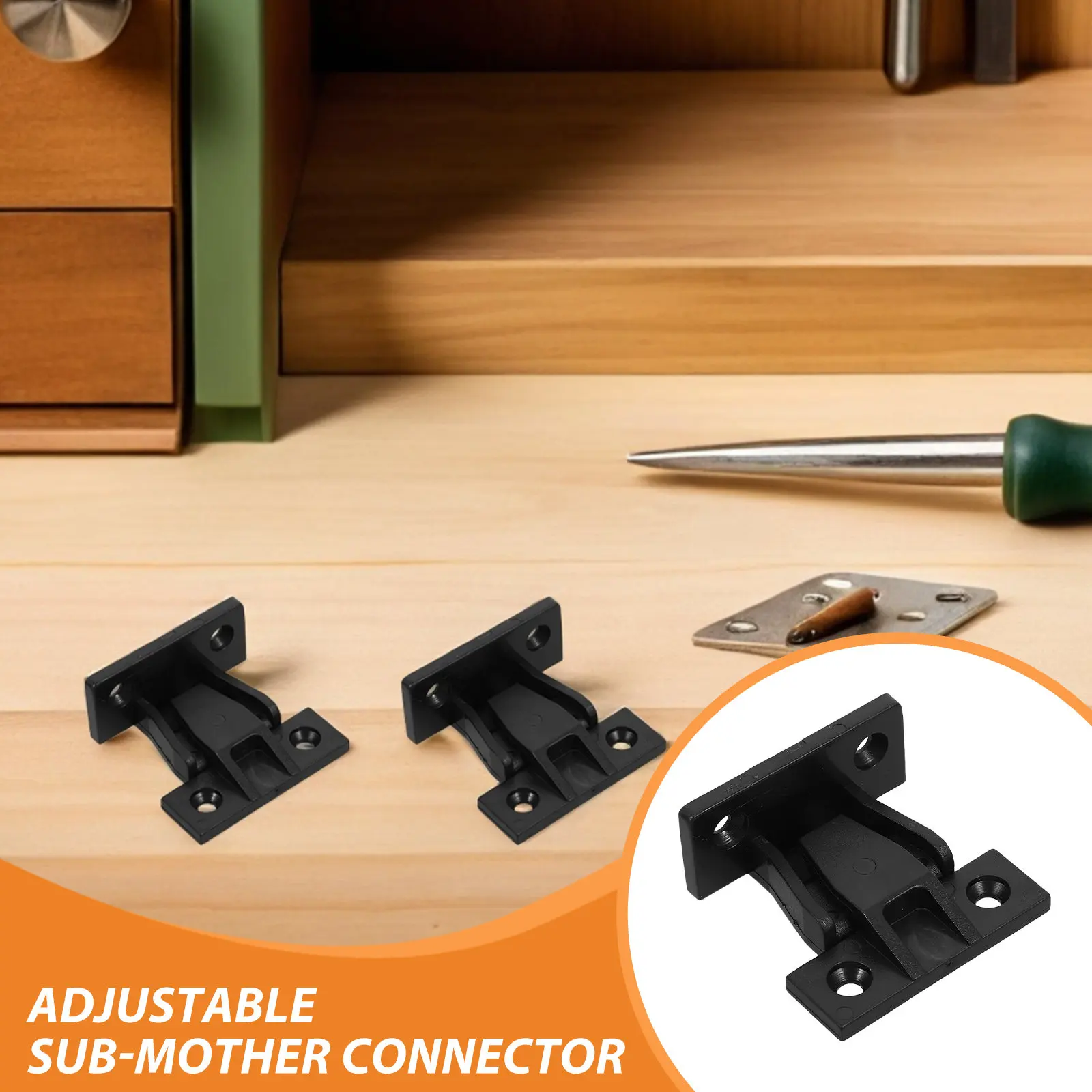 16Sets Roman Column Clip Adjustable Furniture Connectors Quick Install Cabinet Panel Brackets Push-on Base Panel Connector