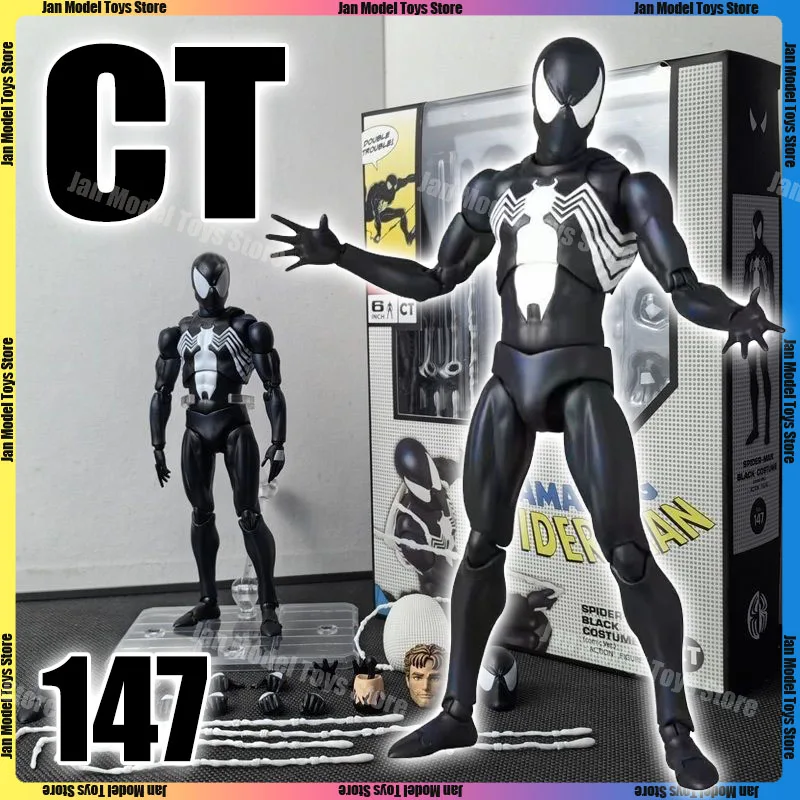 

In Stock Ct Toys Spiderman Mafex 147 Symbiote Venom Spider-Man Peter Parker Anime Action Figure Figurine Ststue Model Gifts Toys