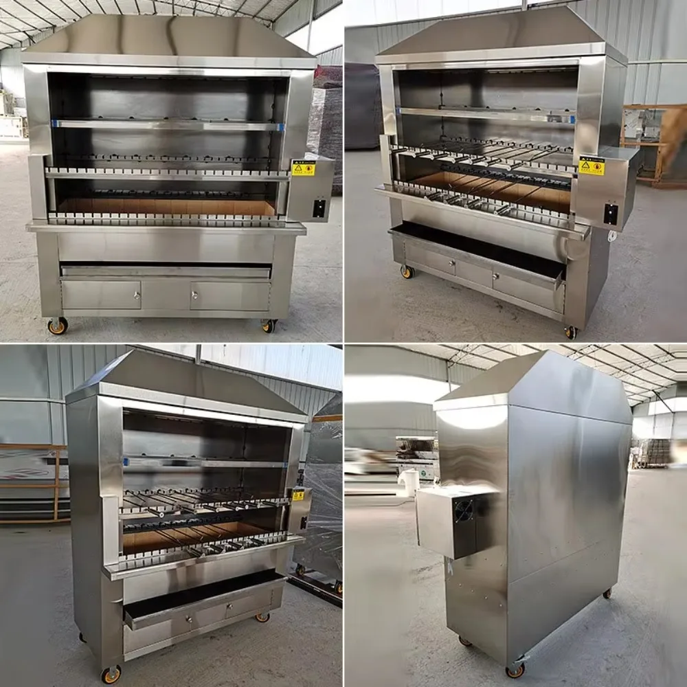 High Efficiency Commercial Charcoal BBQ Grill, Kebab Machine, Wood Fired Catering Equipment, Outdoor Cooking
