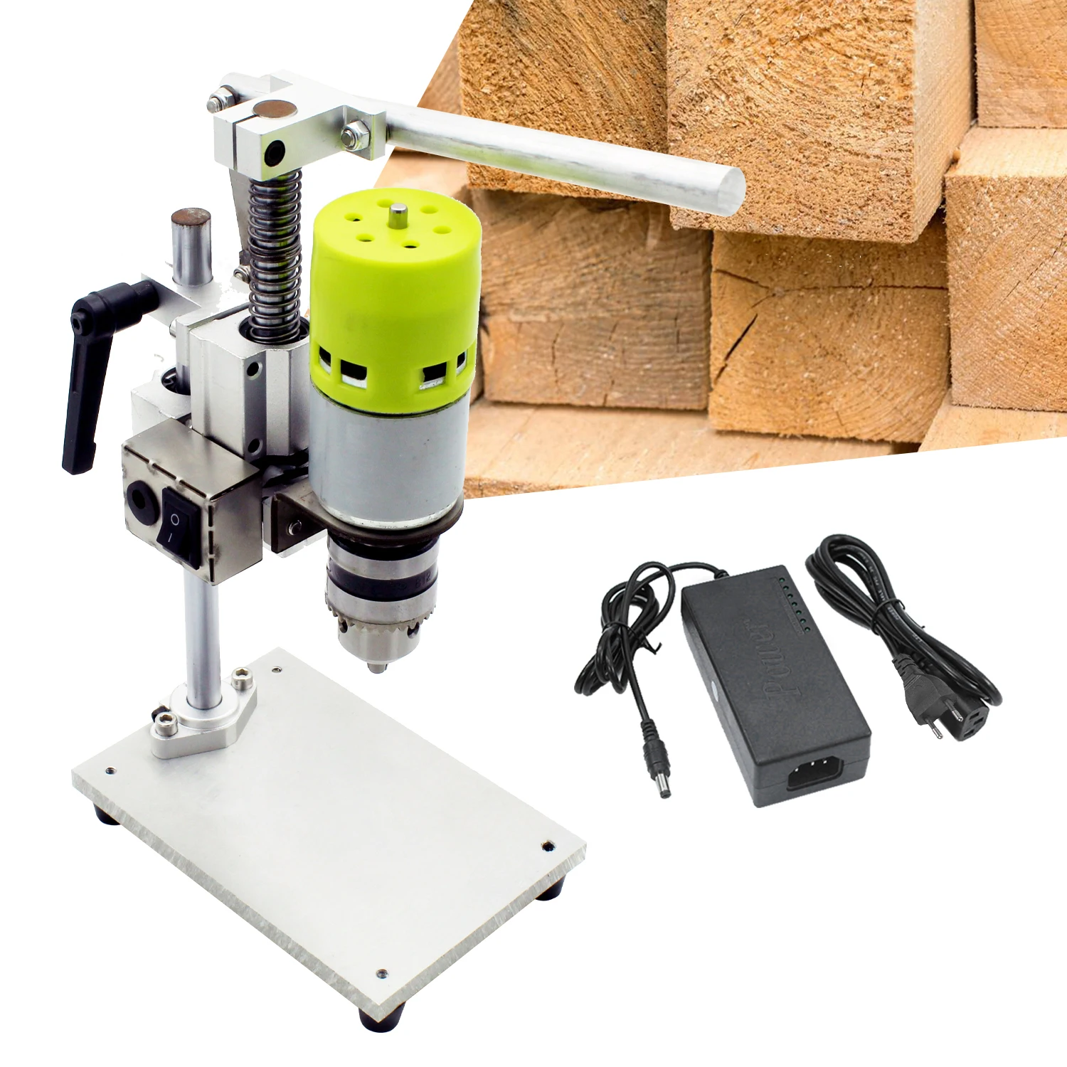 Nuevo Mini taladro de 7 velocidades, banco de prensa, taladro de banco eléctrico, portabrocas de 1,5-10mm, 100W, taladro de banco pequeño, taladro de aluminio puro DIY