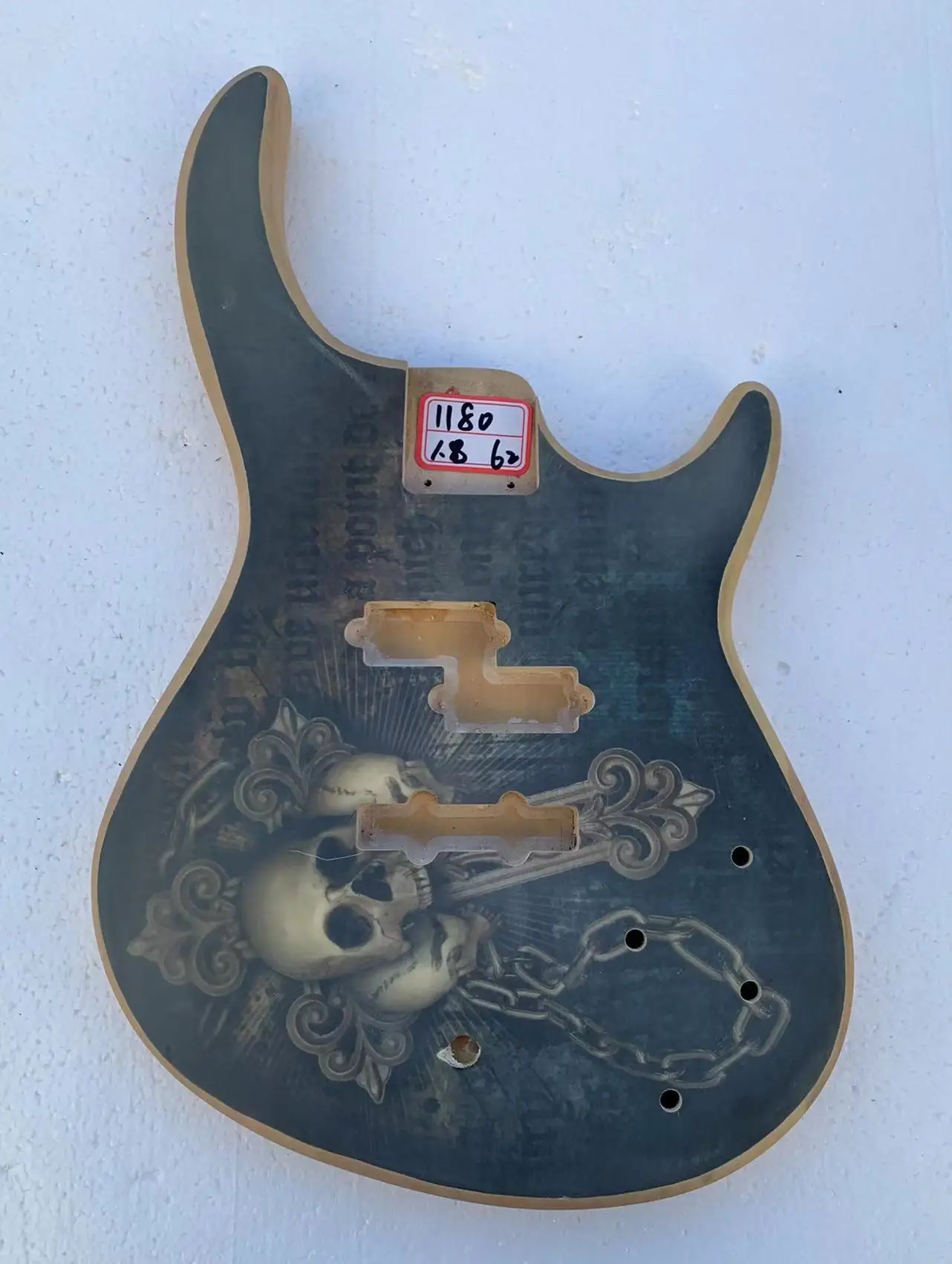 DIY Custom Body for Electric Bass Guitar Guitarra Basswood with Beautiful Top for Active Pickups in Stock Discount