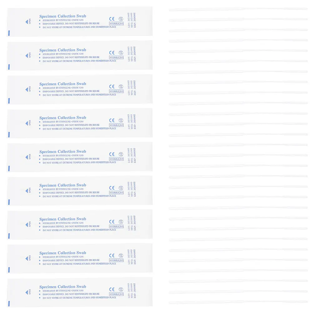 

120 шт. одноразовых назальных тампонов с флокированным наконечником 80 мм, с отламывающимся стержнем, профессиональные тампоны для сбора образцов для использования в больницах, лабораториях и дома
