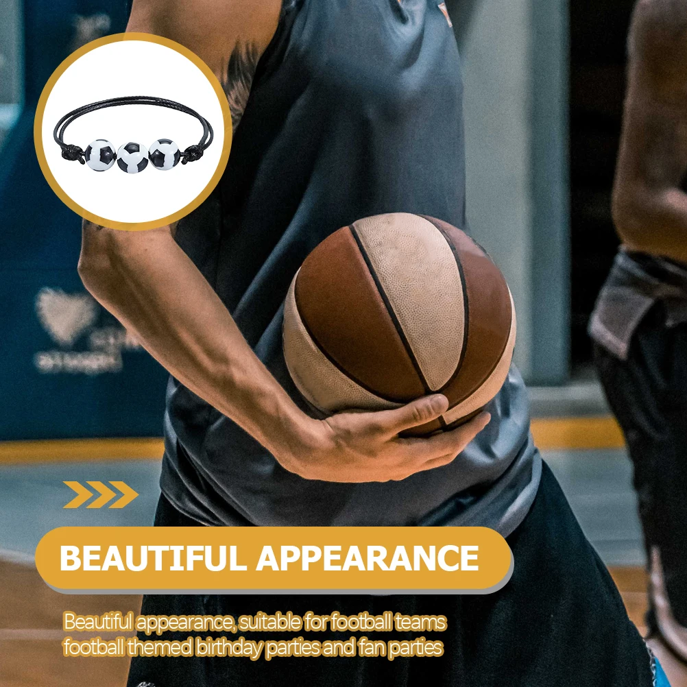 10 Football Bracelets Sports Themed Adjustable Wear Resistant Nylon Charm Bracelets For Fans Inspirational Wristbands Sport Gift