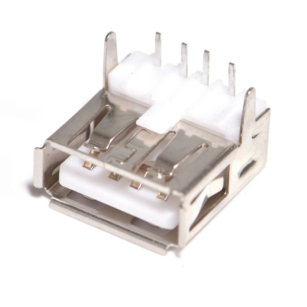 2022 Hot Sale 10Pcs USB Type A Standard Port Female Solder Jacks Connector PCB Socket Straight Leg Roll Edge White Glue