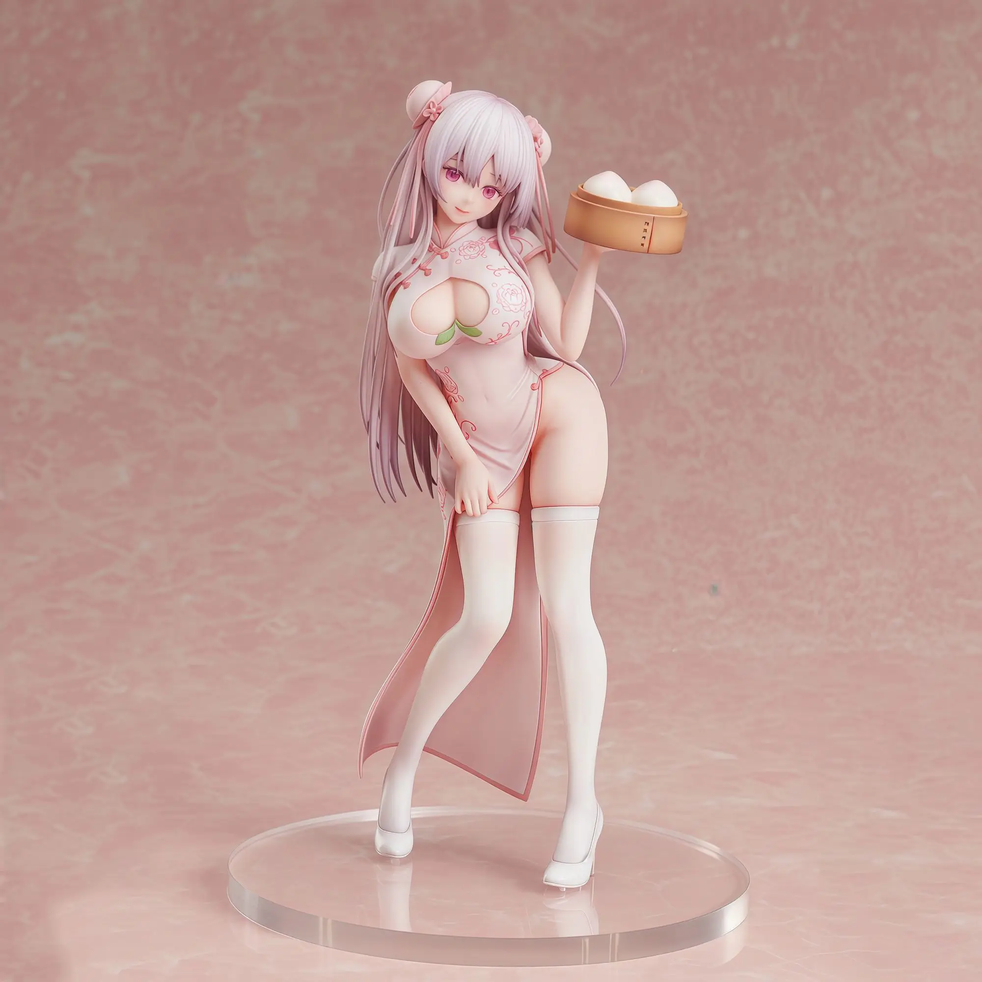 

EDS Studio Cheongsam Girl Peach Mantou Sauce can move PVC Favorites sexy 8.26Inch/21cm Cute Anime Temptation figure Toys Gifts
