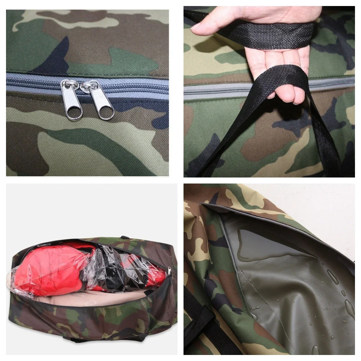 Equipaje de camuflaje para casa móvil, bolsa grande gruesa impermeable de tela Oxford, artefacto móvil, almacenamiento tejido grande, bolsas de viaje para hombres 180L