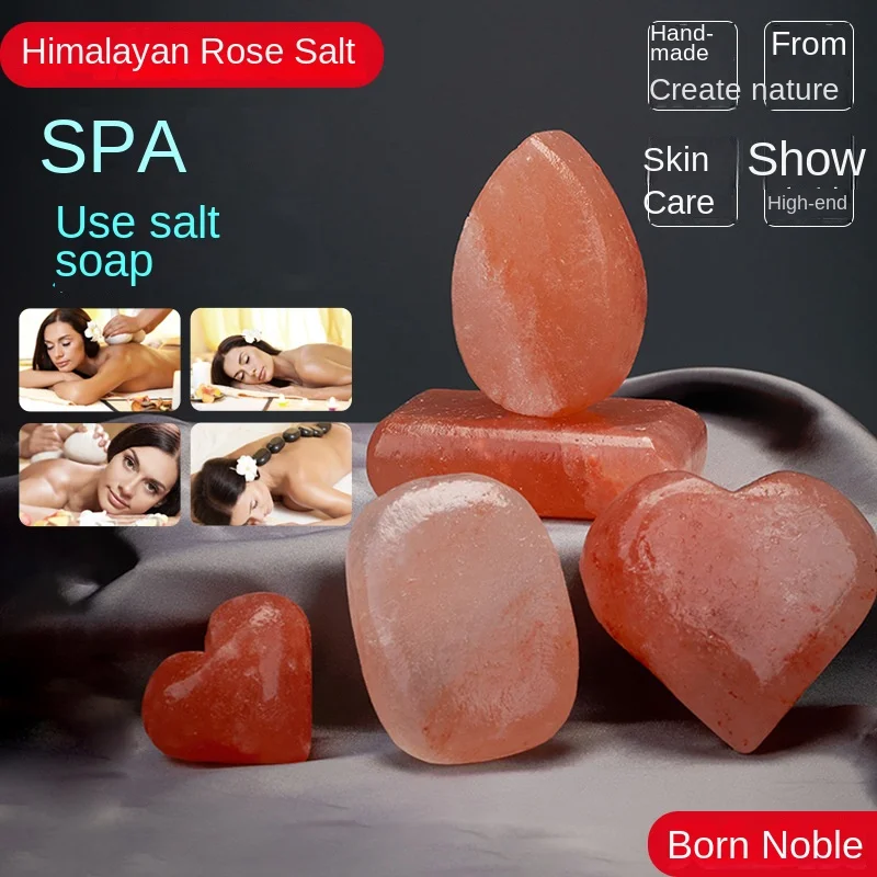 Rose Salt Soap Spa Restaurant Salt Soap Salt Steaming Room Salt Soap Crystal Massage Soap Bath Face Washing Salt Soap