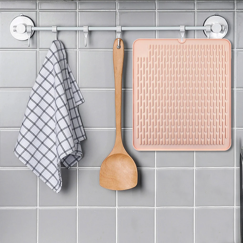 Dish Drying Mat Heat Insulation Flexible Folding Cups Draining Tableware Dishware Forks Cushion Anti-slip Table Pad