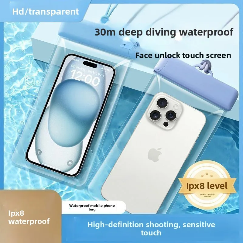Bolsa impermeable para teléfono móvil con pantalla táctil para natación de conductor para llevar, bolsa sellada para Rafting a prueba de lluvia, buceo impermeable