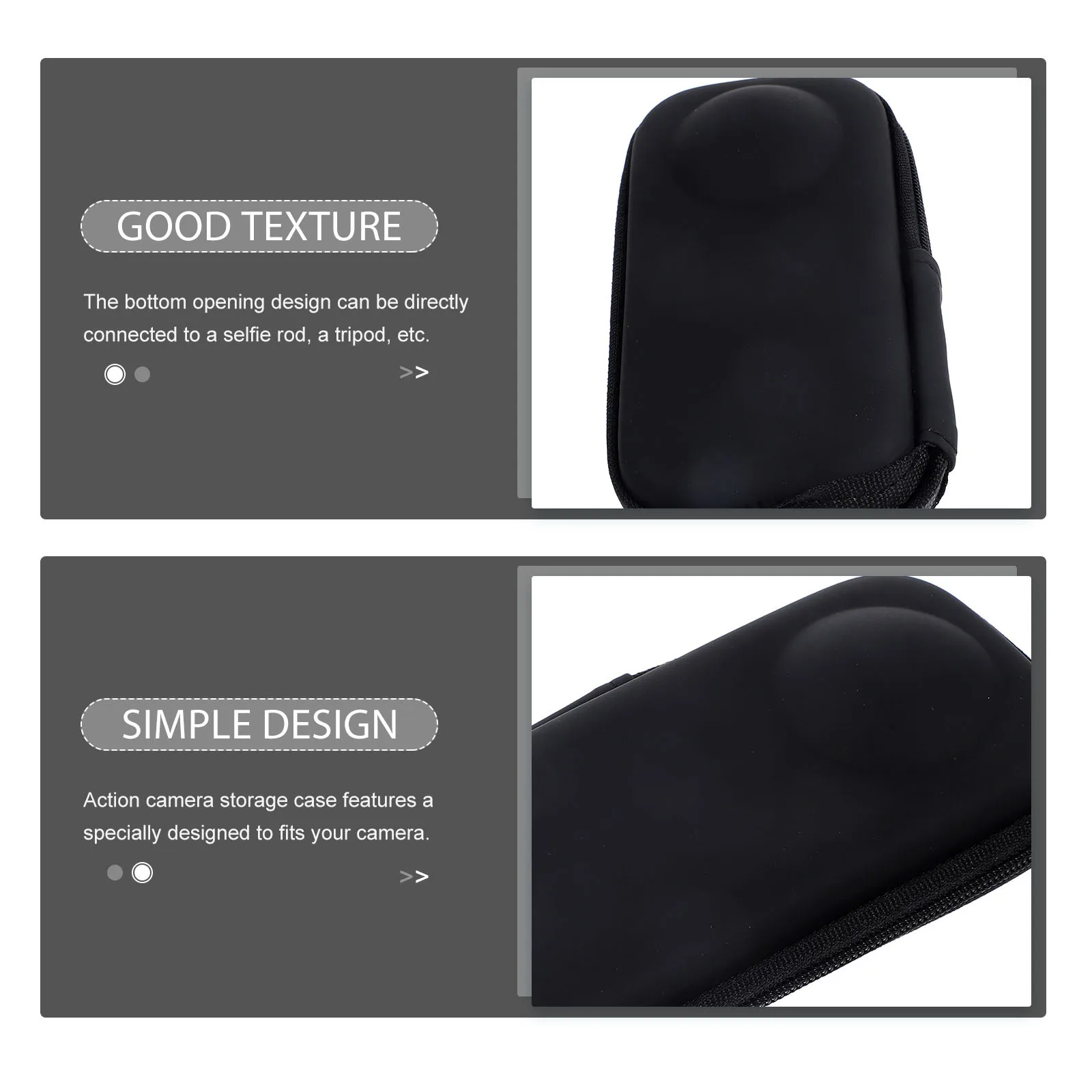 

Waterproof Action Camera Storage Case With Selfie Rod Holder Portable Pu Travel Case For One X X2 X3