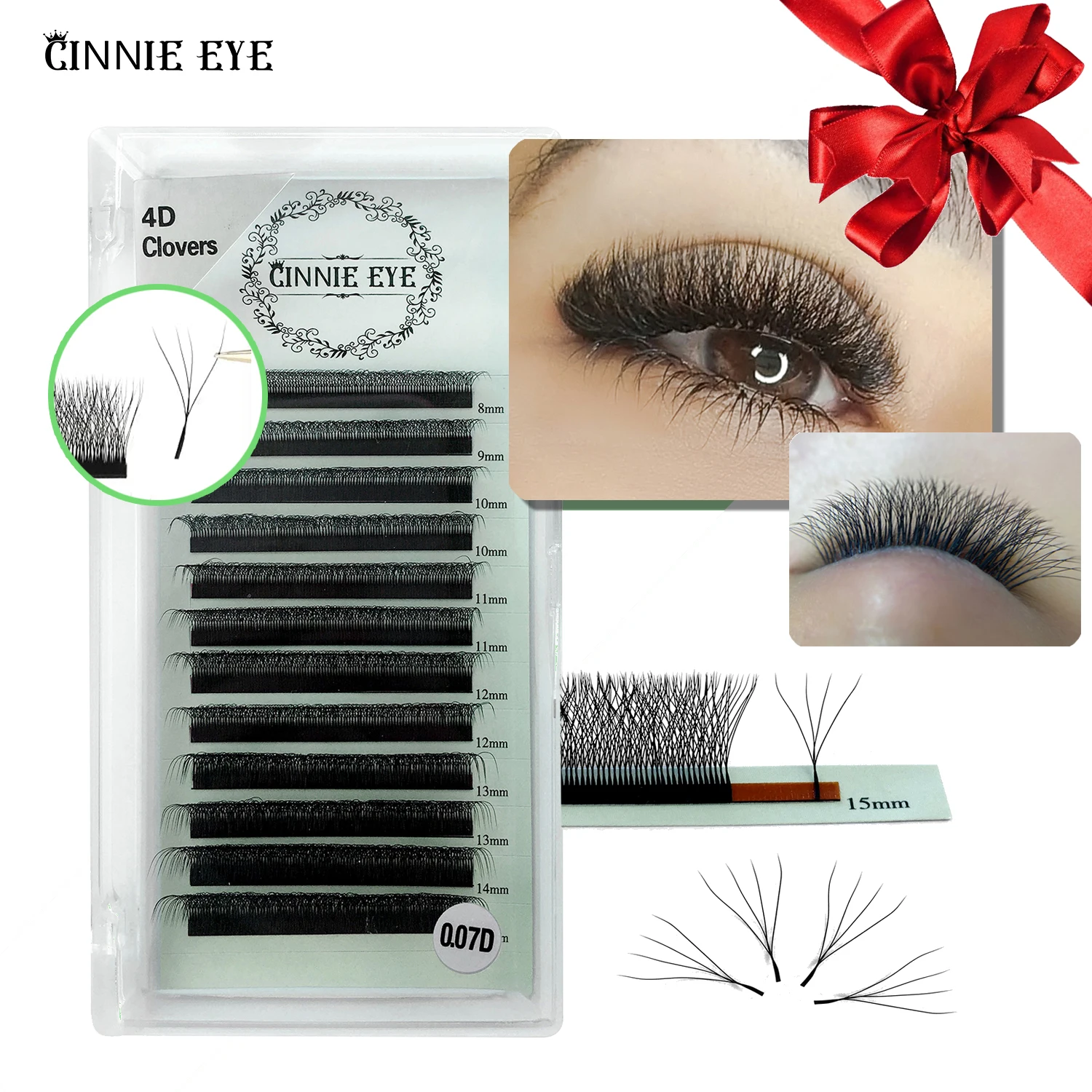 3D 4D W Russia Volume Eyelashes Cilios Extension W Four Leave Clover Premade Bloom Fans  Faux Cil Mix Korean Makeup Mink Lash