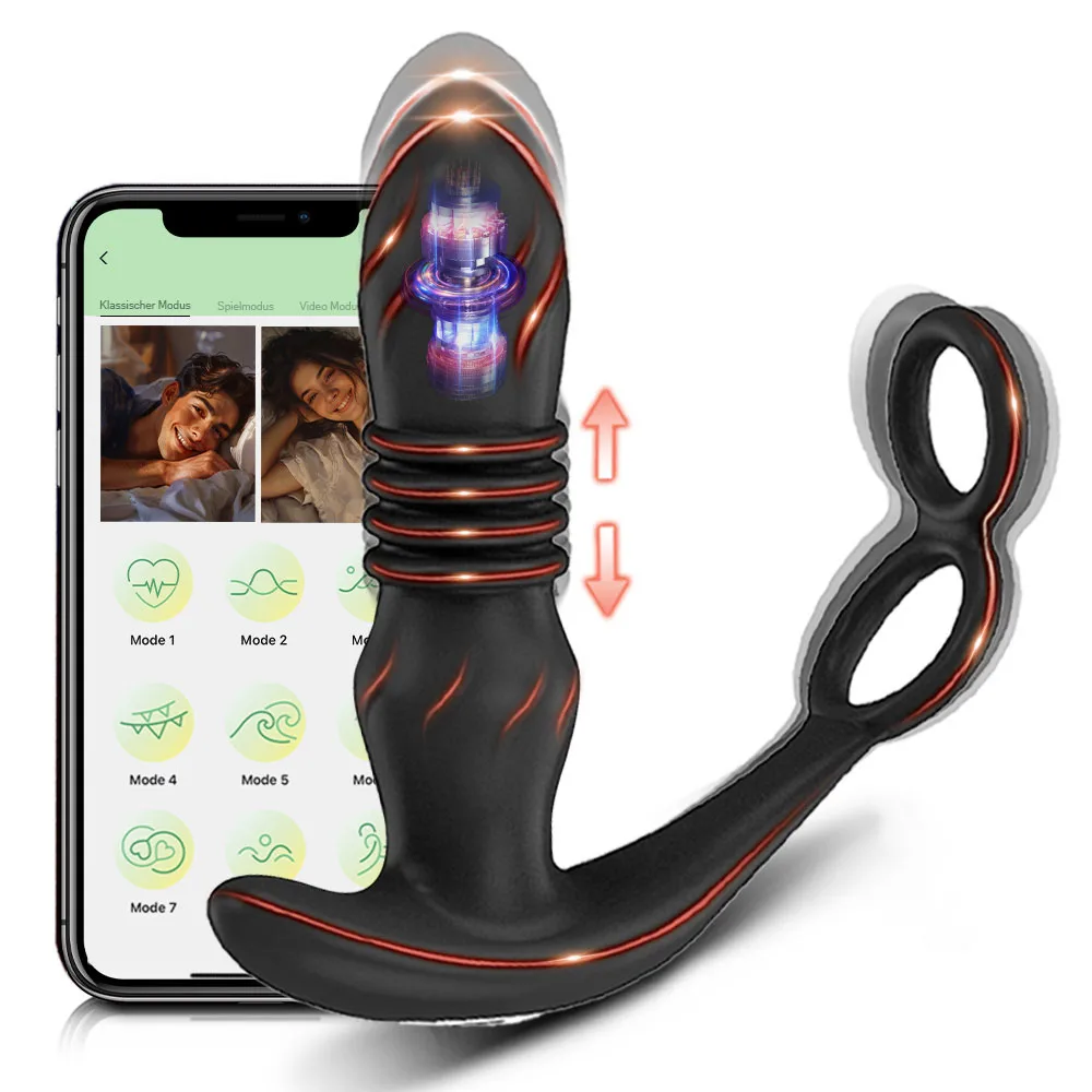 APP التحكم الجنس لعب الشرج الهزاز جهاز تدليك للبروستاتا بعقب المكونات تلسكوبي الشرج ذكر الاستمناء ألعاب جنسية للرجال