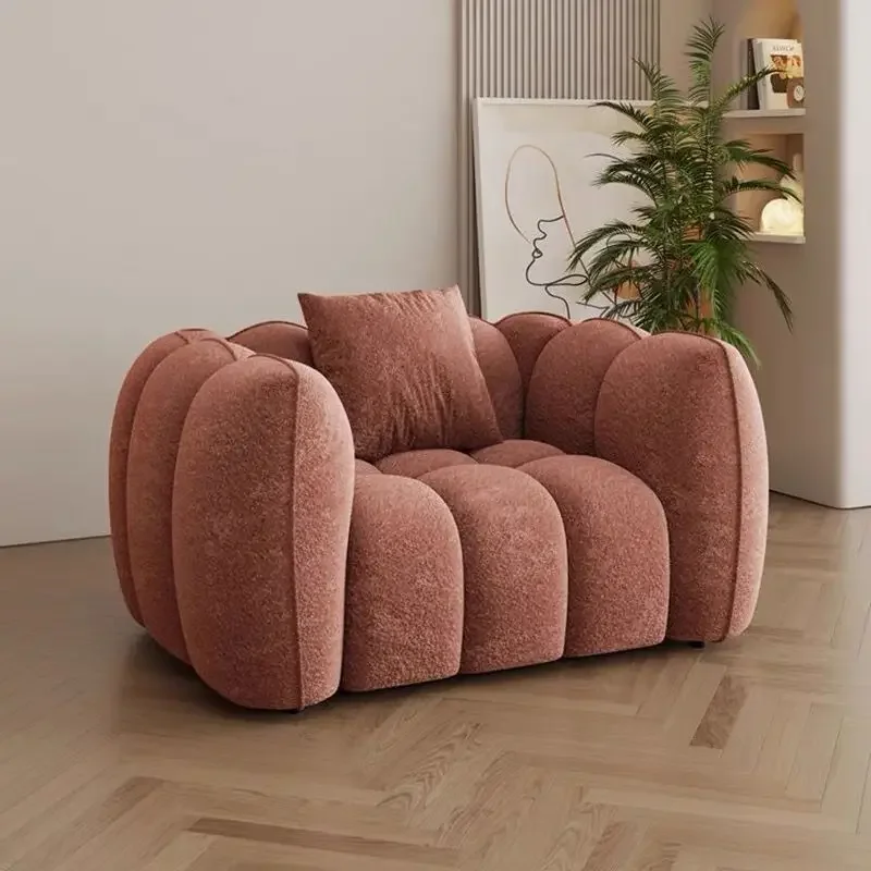 

Premium Tranquility Powder Modern Simple Designer Home Living Room Single Leisure Sofa