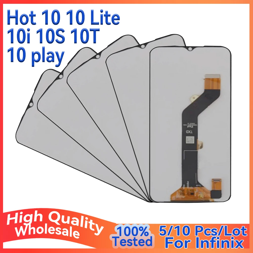 

Wholesale 5/10 Pieces Lot For Infinix Hot 10 10 Lite 10 play 10i 10S 10T Lcd Display Screen With Touch Assembly