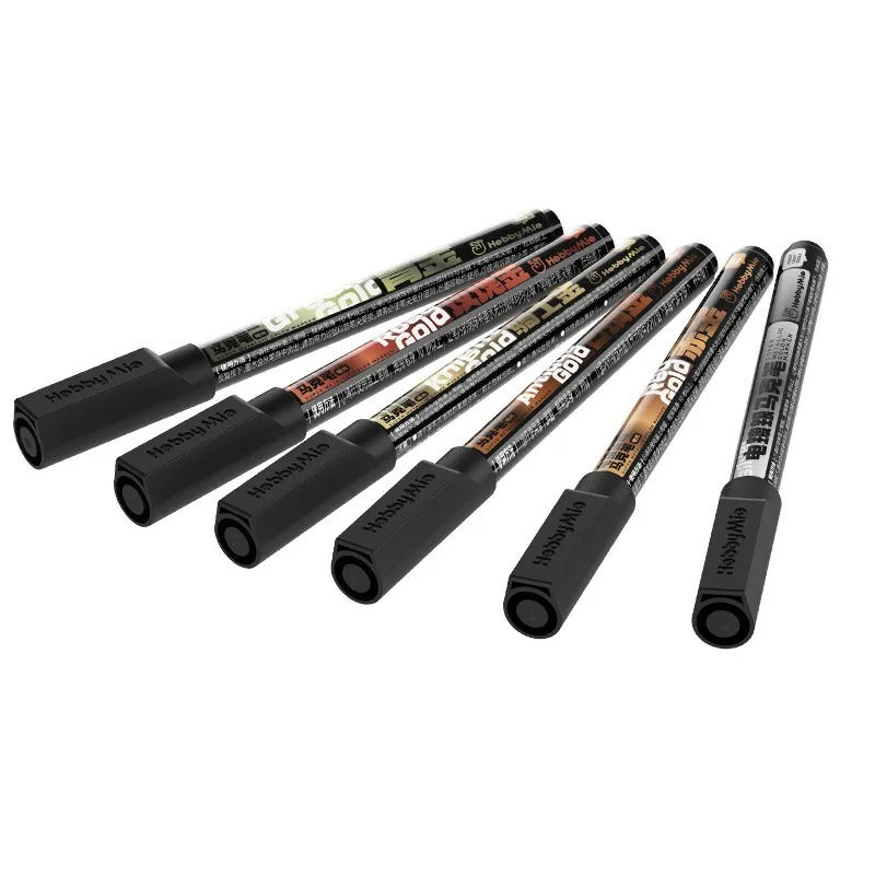 HobbyMio Gegalvaniseerde metalen markeerstift Spiegeleffect Handgeschilderd voor kunststof hars Metaalmodelbouwset Vette verfpen Hobby DIY