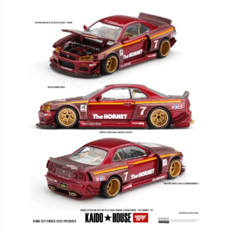 Kaido House&MINIGT 1:64 Nissan GTR R34 TAMIYA7 Druckguss-Legierungs-Automodell Hobby-Sammlerstück Ausstellungsmodell