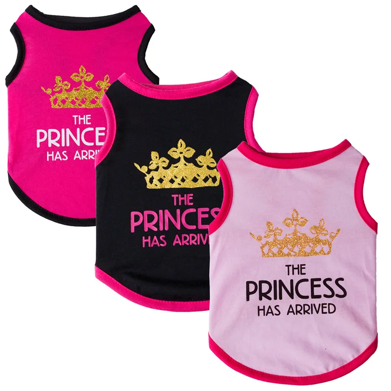 Summer Pet Dog Sleeveless Vest T shirt Princess Prince Print Puppy Clothing for Small Dogs Cat Chihuahua Yorkshire Pet Clothes