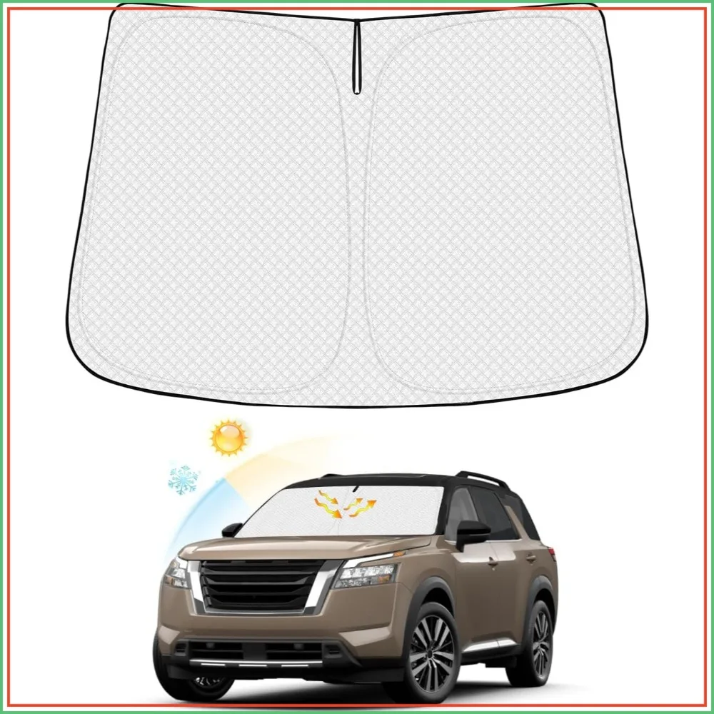 

Windshield Sun Shade for Nissan Pathfinder 2022-2026, 6-Layer Thicken Front Sunshade Cover, Block UV Rays, Keep Vehicle Cool