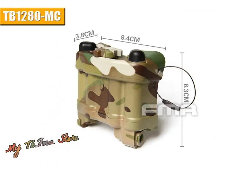 FMA Тактический муляж искусственной батареи, чехол для шлема, модель NVG Box, без функциональной искусственной батареи/BK