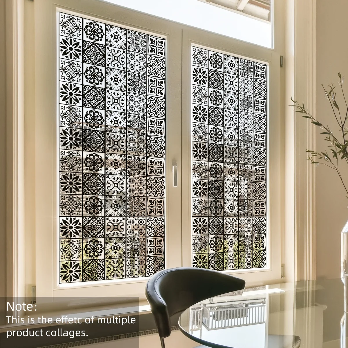 

Pattern Window Sticker Home Window Decorative Glass Sticker Double-sided Visual Window Sticker Self-adhesive