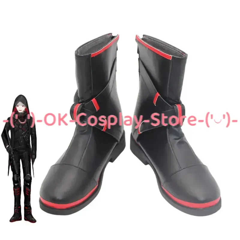 Kuzuha COSPLAY รองเท้า vtuber COSPLAY PROP รองเท้าหนัง PU รองเท้าเทศกาลฮาโลวีนทำเอง