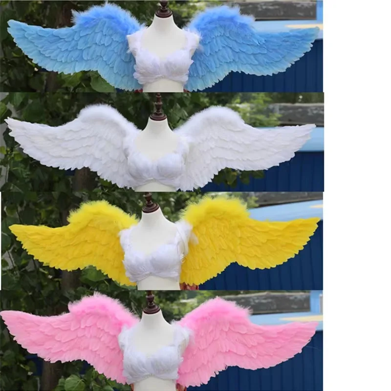 Large size creative props white Angel wings for activity Stage show Cosplay costume Prop Wedding Bar Party Background Wall Decor