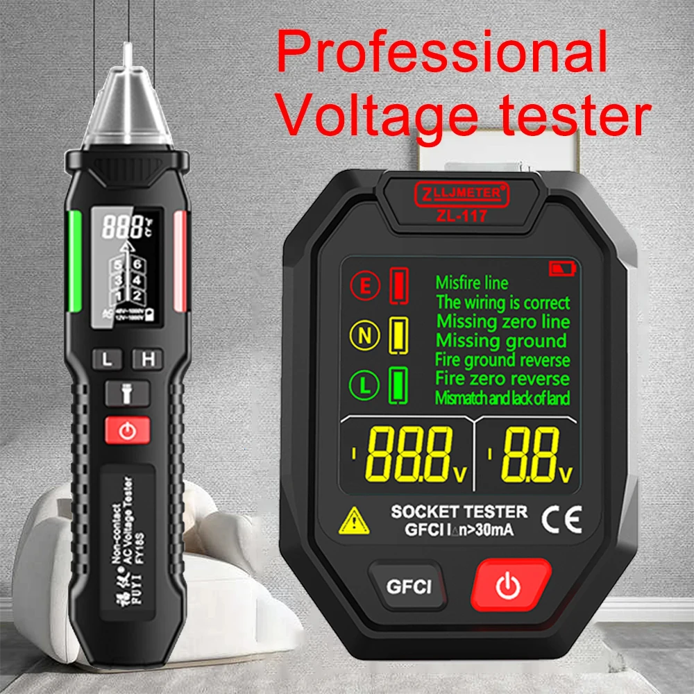 Professionele spanningsdetectorindicator 12-1000V Contactloze muurcontrole Spanningspen Slimme breekpuntzoeker Voltmetertester