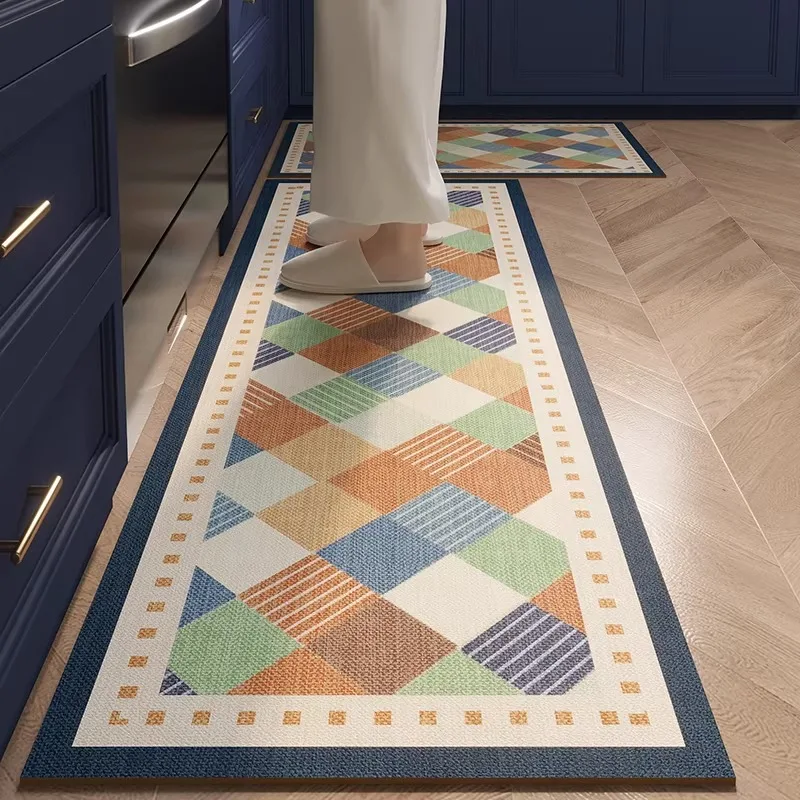 Kitchen Rug Long Non-slip Floor Mats Diatom Mud Absorbent Carpet Restaurant Soft Mats Bathroom Mats Modern Style Home Decor